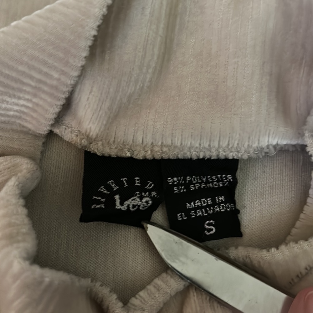 VTG Y2K Lee Riveted Stretchy Ribbed Velour Mock - Picture 3 of 9